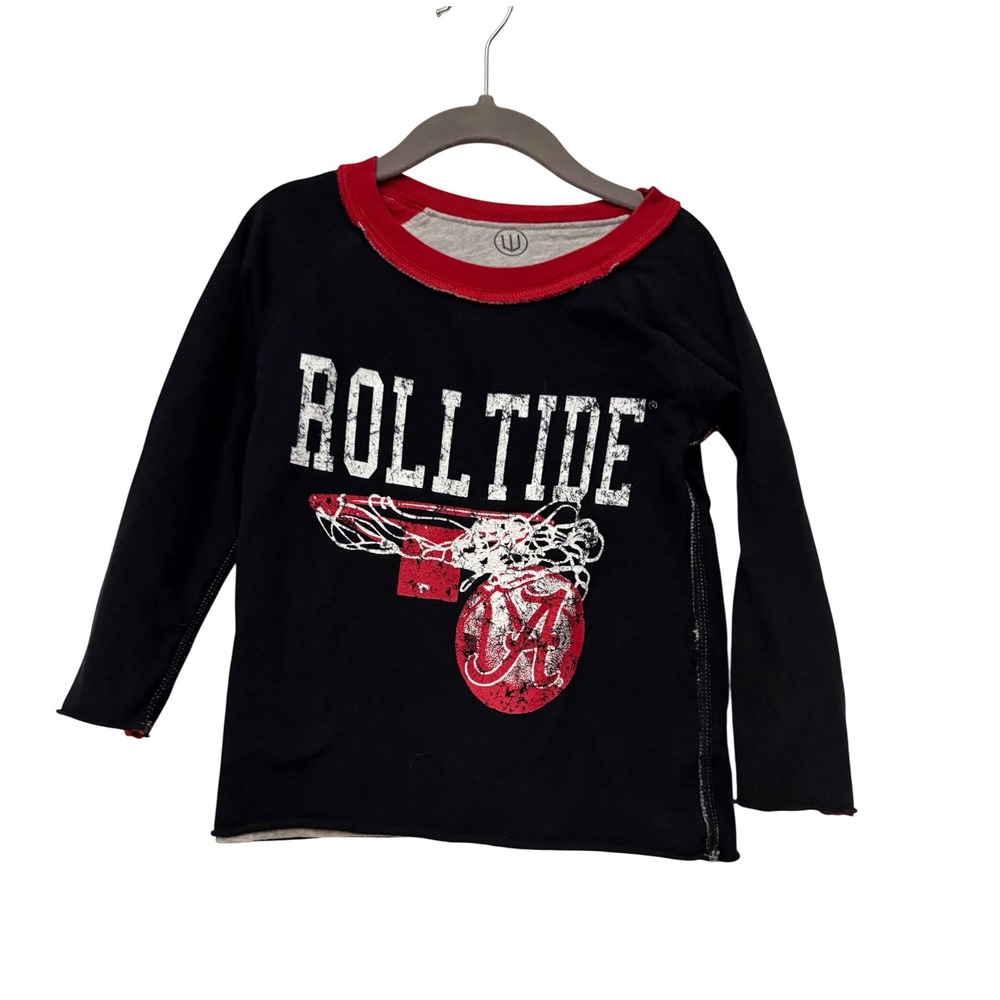 Alabama Crimson Tide Reversible Long Sleeve‎ Shirt Kids Bama Football Basketball